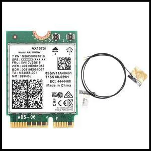 AX1675I Card+2XAntenna 6E M.2 Key E CNVio 2 Tri Band 2.4G/5G/6Ghz Wireless Card AX211 BT 5.2 Support Win 10