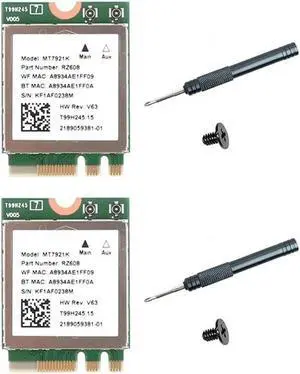 2PCS 6E WLAN M.2 Wireless Network Card 802.11Ax Dual Band BT5.2 MT7921K Notebook Wireless Network Card