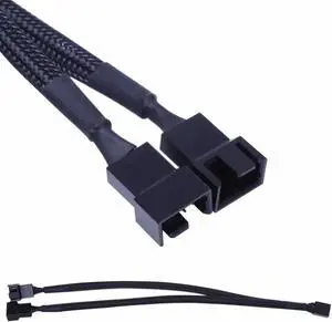 1 To 2 Way Y-Splitter Sleeved 4-Pin PWM Connector Fan Extension Adapter Cable