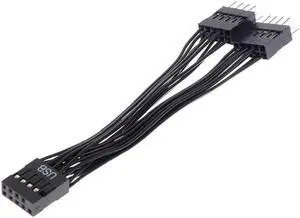 10CM USB Motherboard Cable USB Header Extension Cable 9Pin 1 Female to 2 Male Y Splitter Cable 3.94in