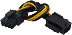 20cm PCIe 6 Pin to 8 Pin Power Adapter Cable 6 Pin to 8 Pin PCIe Power Cord For PCI-e Video Cards