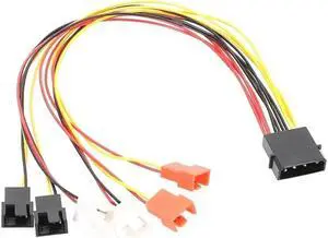 Molex to Fan Power Splitter Cable 4Pin IDE Molex to 3Pin Cooling Fan Power Cable