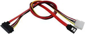 SATA Combo 15 Pin Power and 7 pin Data Cable 4 pin to Serial ATA Lead