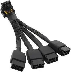 GPU RTX4090 18AWG 4x8pin PCI-e to 16Pin (12+4) PCI-e 5.0 12VHPWR Connector 90 Degree Elbow 15CM for RTX4080 RTX4090