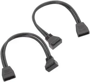 USB 19Pin 20Pin Male Female Extension Cable Mainboard Built in USB3.0 19Pin Converter Connecting Cord 30CM(Reverse bend)