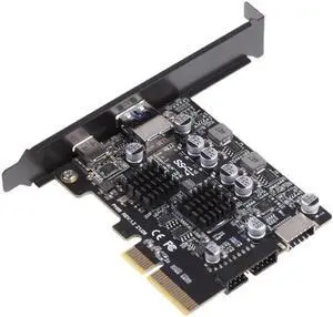 PCIe to USB 3.2 Gen 2 Adapter Card 10 Gbps 2-Port PCI for EXPRESS Expansion Card