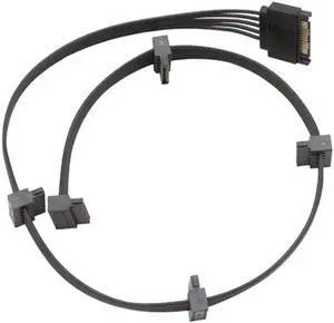 15Pin 1 to 5 Hard Drive Power Line Computer Serve Hard Disk Expansion Line Hot Sale 30CM