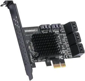 PCIE to 8Port SATA3.0 Controller Expansion Board Stable Power Supply Adapter