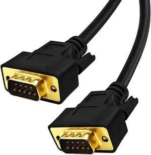 XANHAM 65 Feet(20 Meter) DB9 Straight Through 9 Pin RS232 Serial Cable Double Shielded, Metal Braided&AL-foil, Male to Male, Black, SC902S14MM