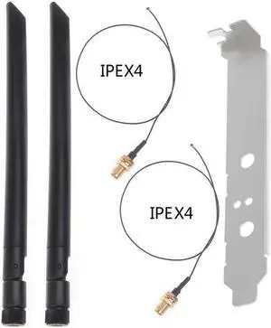 2.4GHz 5GHz 5.8GHz Dual Band WiFi Antenna with RP-SMA Male Connector Bracket