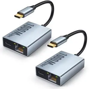 ELECTOP 1000Mbps Ethernet Adapter for Chromecast with Google TV, USB Type C to RJ45 Gigabit Ethernet Network Adapter Compatible with Google TV Chromecast HD/4K 2 Pack