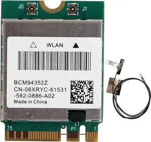 Wireless Network Card BCM94352Z Wireless Dual Band WiFi Card NGFF M.2 Bluetooth4.0 802.11ac WLAN Adapter with Antenna (2 Built-in Antennas)