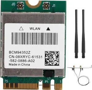 Wireless Network Card BCM94352Z Wireless Dual Band WiFi Card NGFF M.2 Bluetooth4.0 802.11ac WLAN Adapter with Antenna (Cable+Antenna+Baffle) Wireless Network Card BCM94352Z Wireless Dual Band WiFi Card NGFF M.2 Bluetooth4.0 802.11ac WLAN Adapter with Antenna (Cable+Antenna+Baffle)