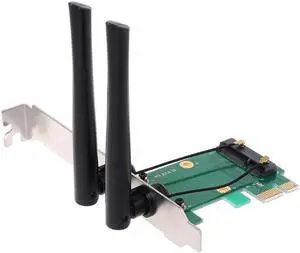 High Quality Wireless Network Card WiFi Mini PCI-E Express to PCI-E Adapter 2 Antenna External PC High Quality Wireless Network Card WiFi Mini PCI-E Express to PCI-E Adapter 2 Antenna External PC