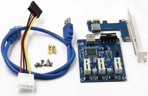 3 in 1 PCI Express PCI E 1X slots Riser Card PCI-E 1 to 3 Expansion Adapter 2 Layer PCB Board + 60cm USB 3.0 Cable for Mining 3 in 1 PCI Express PCI E 1X slots Riser Card PCI-E 1 to 3 Expansion Adapter 2 Layer PCB Board + 60cm USB 3.0 Cable for Mining