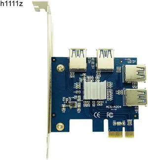 Riser Card PCIE 1 to 4 Multiplier Hub Adapter PCI Express 1x to 16x Slot 4 USB 3.0 Riser For Bitcoin BTC Miner Mining Device Riser Card PCIE 1 to 4 Multiplier Hub Adapter PCI Express 1x to 16x Slot 4 USB 3.0 Riser For Bitcoin BTC Miner Mining Device