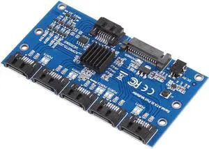 Expansion Card 1 to 5 Port 3.0 Controller Card Motherboard 6Gbps Multiplier Port Riser Adapter for HDD Computer