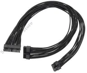 Black Flat 10Pin + 18Pin to 24Pin Modular Power Cable 18AWG for Computer Power Supply 60cm Length Black Flat 10Pin + 18Pin to 24Pin Modular Power Cable 18AWG for Computer Power Supply 60cm Length
