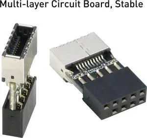 USB 2.0 to USB 3.2 Gen 1 Header Adapter [2-Pack] Internal 9Pin Female to USB 3.1 Type-E (A-Key) Female Converter for Extending USB C Ports on Front Panel of PC