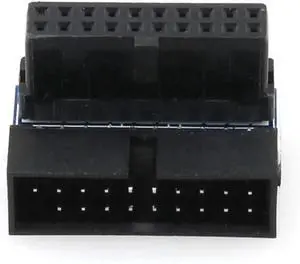 USB 3.0 90 Degree Adapter Black USB 3.0 19Pin/20Pin Male to Female L Turn Right Angle Power Adapter Motherboard Down Angled