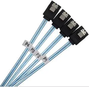 2 Kinds SATA III Cable 12Gbps 7pin Female Straight To Straight Angle Female Data Cable with Locking Latch 0.5m 1m Blue(4sata-0.5M)