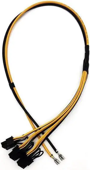 1 to 3 6+2 Pin 8Pin Mining Power Supply Cable Cord 12AWG 18AWG GPU Graphics Video Card for ETH BTC Bitcoin Miner (Tail crimp terminal) (70cm)
