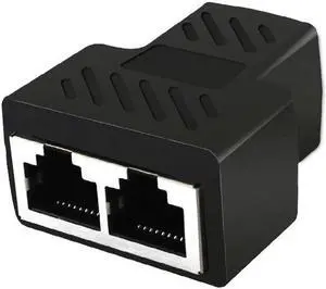 2pcs RJ45 Splitter 1 To 2 Dual Female Port Adapter CAT 5/CAT 6 LAN Ethernet Socket Splitter Connector Adapter Splitter Extension