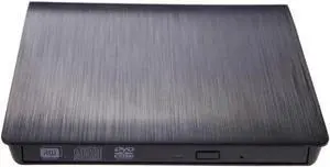 External USB 3.0 High Speed DL DVD RW Burner CD Writer Slim Portable Optical Drive (Black)