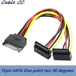 SATA right angle 1 to 2 way 15Pin SATA power extension male to dual female SATA SSD power port multiplier 20cm best price SATA right angle 1 to 2 way 15Pin SATA power extension male to dual female SATA SSD power port multiplier 20cm best price