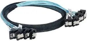 1 pcs Sata To Sata Cable 6 Ports/Set Date Cable Sata 7 Pin To Sata 7 Pin Sas Cable 6Gbps HDD Splitter Cable For Server(Double 90 Degrees)(1m)