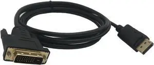 DisplayPort câble DP vers DVI mâle vers mâle, adaptateur de connexion 1080P HD pour HDTV, ordinateur portable, projecteur, 1.8m