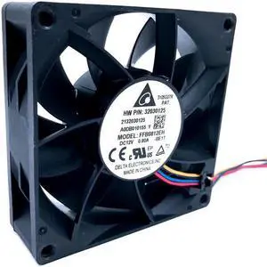 80mm PWM Cooling Fan 8cm FFB0812EH 80*80*25mm 12V 0.80A 6200RPM High Speed CFM Cooler 12V Dual Ball Bearing Fan,for Delta