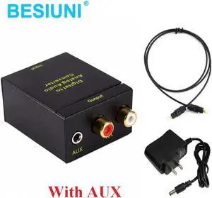 BESIUNI Digital to Analog Audio Converter Digital Adaptador of Optic Coaxial RCA Toslink Signal to Analog Audio Converter RCALength: <=0.5m (0.5m and below)
Color: Grey (kit 2)