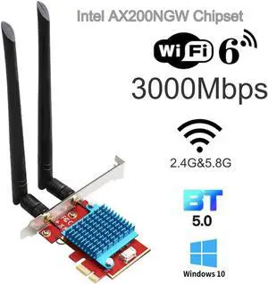 6 AX200 Pro Wireless Adapter Dual Band 2.4Gbps PCIe Wifi Card AX200 Gigabit Network Card 802.11AX Bluetooth 5.0