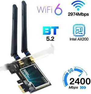 3000Mbps PCI-e Wireless Adapter Intel AX210 wifi 6E Wlan Card Bluetooth 5.2 Dual Band 2.4GHz/5GHz MU-MIMO AX200NGW 802.11ax 3000Mbps PCI-e Wireless Adapter Intel AX210 wifi 6E Wlan Card Bluetooth 5.2 Dual Band 2.4GHz/5GHz MU-MIMO AX200NGW 802.11ax