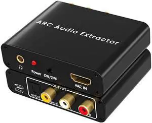 HDMI ARC Adapter, HDMI ARC to Optical Coaxial RCA 3.5mm Jack Stereo Audio Extractor 192KHz ARC to RCA Audio Converter for HDTV Strip Speaker Amplifier