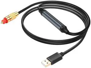 USB to Optical Audio Adapter USB A to Optical Audio SPDIF Port Connection 2M/6.5FT Jack Audio Converter Cable for PC Laptop to Optical Audio Box