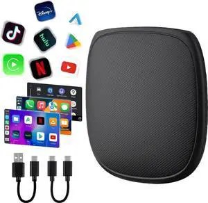Magic Carplay Ai Box 2.0 Max, Support Netflix/YouTube/Hulu/Tiktok/TF card etc., Qualcomm Multi-core Wireless Carplay and Android Car Adapter for OEM Wired Carplay Car