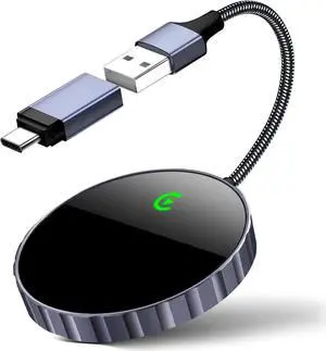 Wireless Carplay Adapter - Apple Carplay Wireless Adapter Plug and Play Quick Connect for 2015 and iPhone iOS 10+ Factory Wired Convert to Wireless CarPlay Dongle Car (USB)