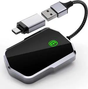 Wireless CarPlay Adapter for Apple 2024, Convert OEM Wired to Wireless Carplay Dongle, Plug and Play Carplay Wireless Adapter for iPhone iOS 10+ Stable and Fast Connection Low Latency Wireless CarPlay