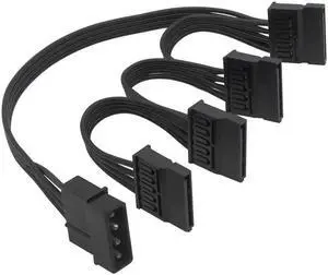 M-olex 4pin IDE 1 to 4 SATA 15Pin Hard Drive Power Supply Splitter Cable for DIY PC Sever 18AWG 4-pin to 15-pin Power