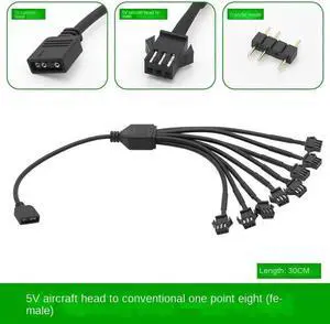 5V 3PIN 1 to 1/2/3/4/5/6/8 Computer motherboard Splitter Convert Cable SM3P RGB fan adapter male/Female connector(Female 3pin 1 to 8) 5V 3PIN 1 to 1/2/3/4/5/6/8 Computer motherboard Splitter Convert Cable SM3P RGB fan adapter male/Female connector(Female 3pin 1 to 8)