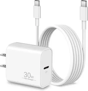30W USB C Fast Charger for MacBook Air 13/12-inch M1/M2, 2022 2020 2019 2018 Laptop, iPhone 16/15 Pro Max, iPad Pro 12.9/11-inch, Air, PD Wall Charging Block + 6-Foot USB-C Power Cord Gift for Men and