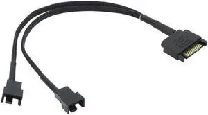 Black Sleeved 30cm Cooler Cooling Fan Splitter Power Cable 12V SATA To Multiport 3/4Pin Connector for M-olex IDE Computer PC DIY(SATA 1 to 2) Black Sleeved 30cm Cooler Cooling Fan Splitter Power Cable 12V SATA To Multiport 3/4Pin Connector for M-olex IDE Computer PC DIY(SATA 1 to 2)