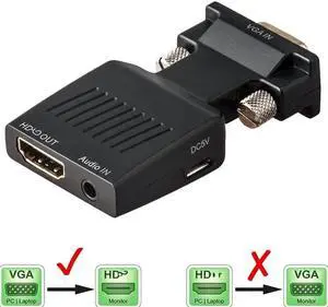VGA to HDMI-compatible Converter Adapter Output 1080P HD with Audio VGA4HD TV AV to HDTV Video Cable Converter Adapter for TV PCLength: Other (VGA to HD)
Color: White (type 3)