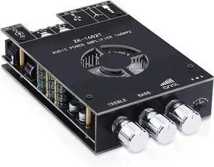 Audio Amplifier Board, ZK-1602T Bluetooth 5.0 Power Amplifier for Home Speakers 2.0 Channels 160W+160W Stereo Mini Amplifier Module TDA7498E Chip W/TB, USB, AUX, DC 15-36V