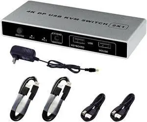 4K 60Hz Plug And Play Displayport Mouse Support Computer Controller Monitor VGA Stable KVM Switch 1 Out Dual Port USB Connection 4K 60Hz Plug And Play Displayport Mouse Support Computer Controller Monitor VGA Stable KVM Switch 1 Out Dual Port USB Connection