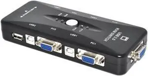 USB KVM Switch USB 2.0 Switcher for Keyboard Mouse Printer Monitor 2 PCs Sharing 4 Devices USB Switch USB KVM Switch USB 2.0 Switcher for Keyboard Mouse Printer Monitor 2 PCs Sharing 4 Devices USB Switch