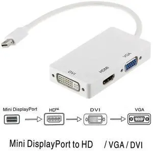 3 in 3 Mini DP DisplayPort to HDMI-compatible VGA DVI Adapter Mini DP Cable Converter for MacBook Pro Air Mini DisplayPortLength: <=0.5m (0.5m and below)
Color: Green (MINI DP TO HD)