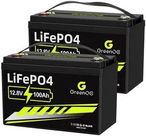 GreenOE 2 Pack 12V 100Ah LiFePO4 Battery Group 31 With Built-in 100A BMS For RV
